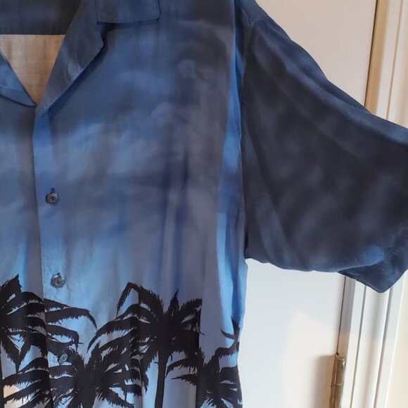 Pineapple Connection Hawaiian Shirt Palm Tree Sunset Rayon L - Picture 3 of 5